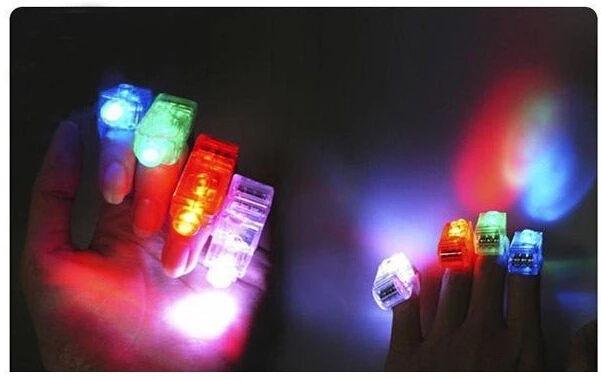 4 шт. светодиодный Пальчиковый светящийся яркий цвет мигающий кольцо лазер на