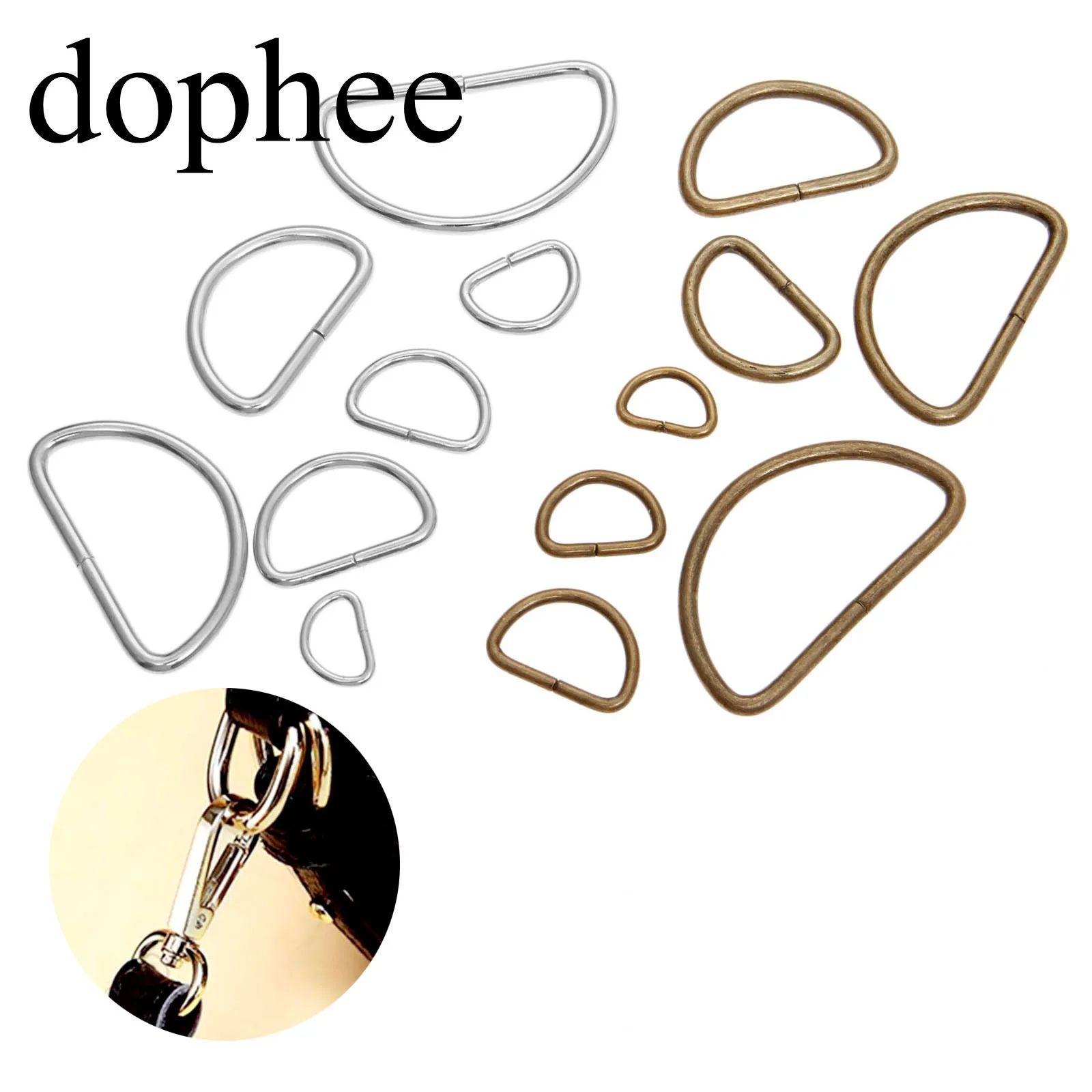 Dophee 20 шт винтажное металлическое d-образное кольцо пряжки для одежды Сделай Сам Рукоделие багаж швейная сумка ручной работы кошелек ручные кнопки LW0366