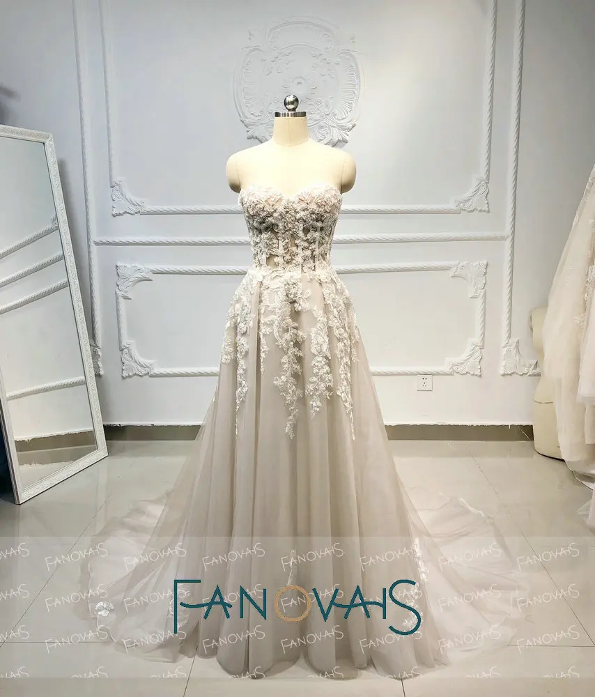 Пляж бохо свадебные платья бисером Кристалл кружева Vestido de Novia Longo gelinlik vestido casamento robe de mariee