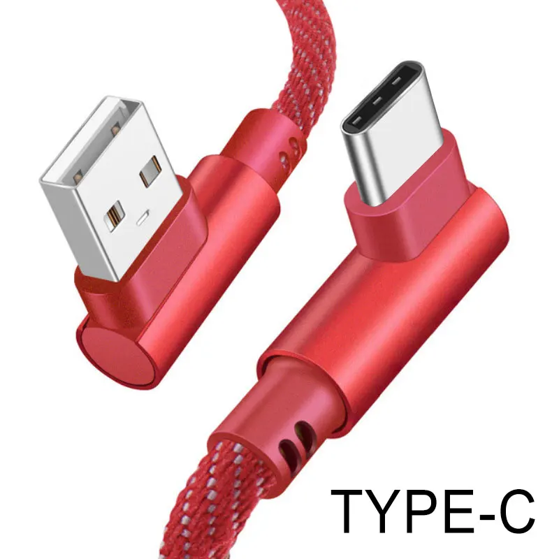 Type c-Red Кабель для мобильного телефона USB iOS type C Micro кабель для быстрой зарядки Android телефонный кабель для передачи данных тип-c устройств 1 м 2 м с системой Android - Цвет: Type c-Red
