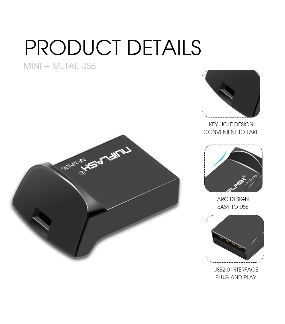 Nuiflash металлический usb флеш-накопитель 64 ГБ 32 ГБ 16 ГБ 8 ГБ 4 ГБ флеш-накопитель портативный 128 Гб карта памяти Флешка для хранения флэш-диск