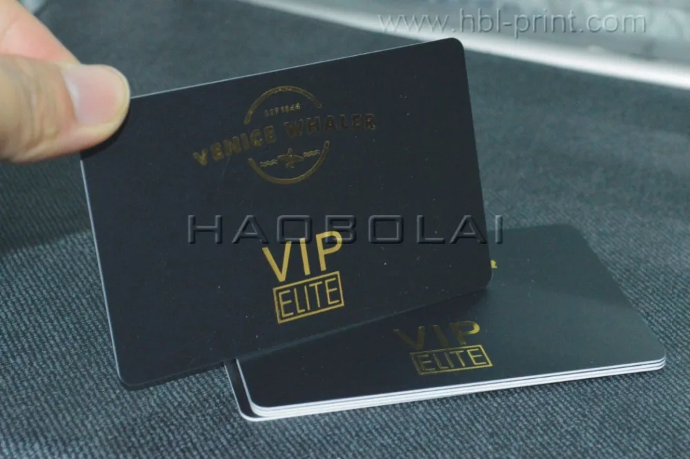 1000 шт US $219 Черный Матовый vip карта с золотой фольгой штамповки обе стороны