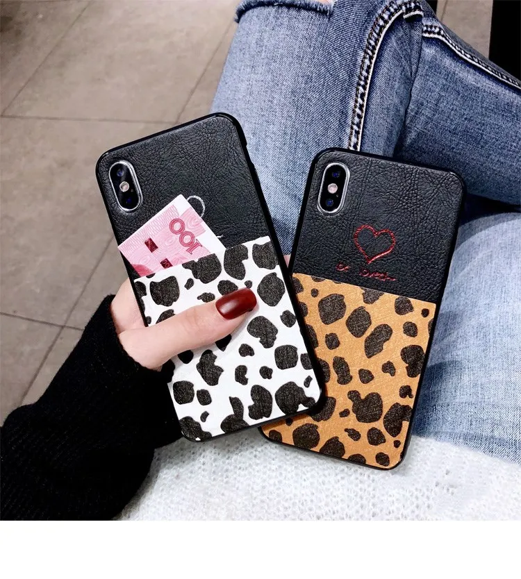 Роскошный чехол из искусственной кожи с леопардовым принтом для Iphone Xs Max Xr Мягкий