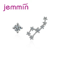 new attractive 100 925 sterling silver small cubic zirconia design simple fashion glamour constellation female earrings
