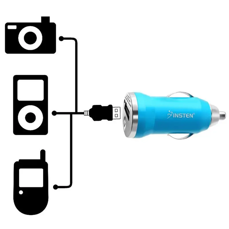 Mini Insten Bullet USB Car Charger 5V 1A Charging Adapter for iPhone Samsung Smartphones | Мобильные телефоны и