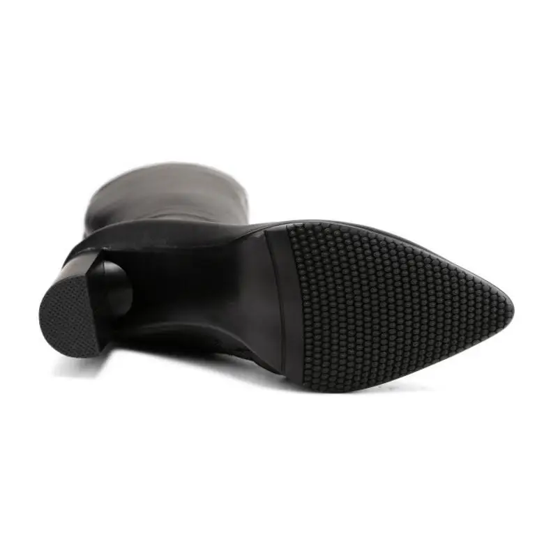 RizaBina/женские сапоги до колена зимняя обувь из натуральной кожи женские теплые