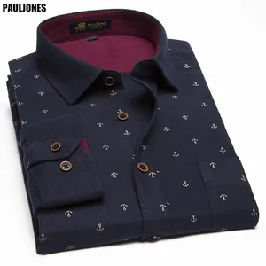 PaulJones DM90x 2017 размера плюс 11XL, новая модель, модные мужские рубашки с принтом, Мужская блузка большого размера, мужская повседневная одежда из 100% хлопка в азиатском стиле