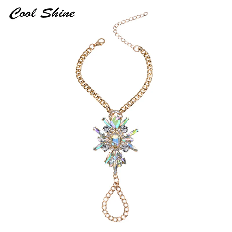 Ojshang Модные Новые камни роскошь Мульти Кристалл Браслеты и Ножные Jewelry Чешский Gem