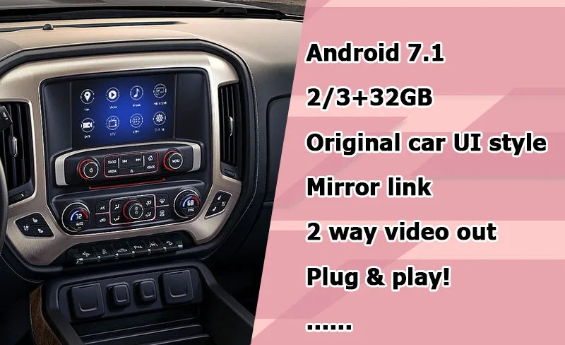 Android навигационная коробка для GMC Sierra- и т. д. видео интерфейс Mylink intellilink CUE система gps с беспроводной Carplay