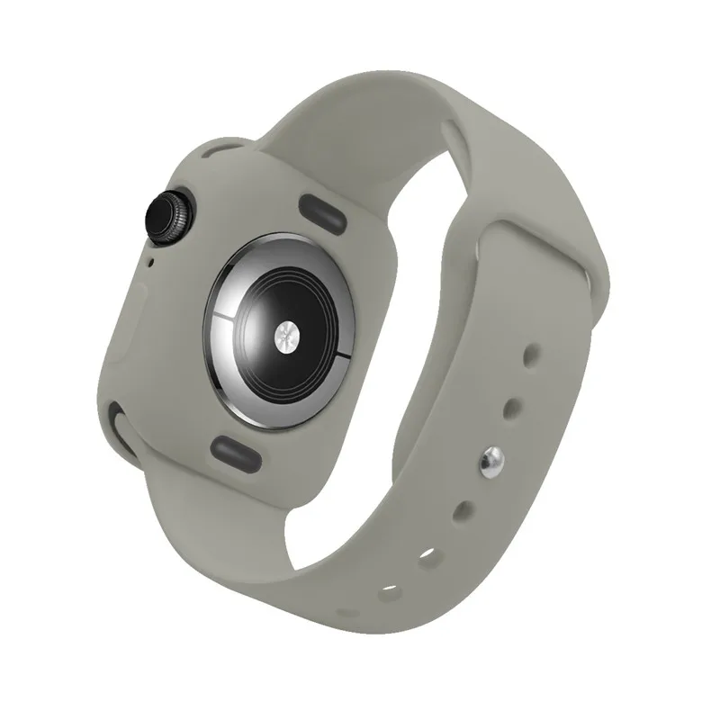 ТПУ protectiver чехол и ремешок 2 в 1 костюм для наручных часов Apple Watch, версии 4 44/40 мм браслет для наручных часов iWatch серии 3/2/1 42/38 мм