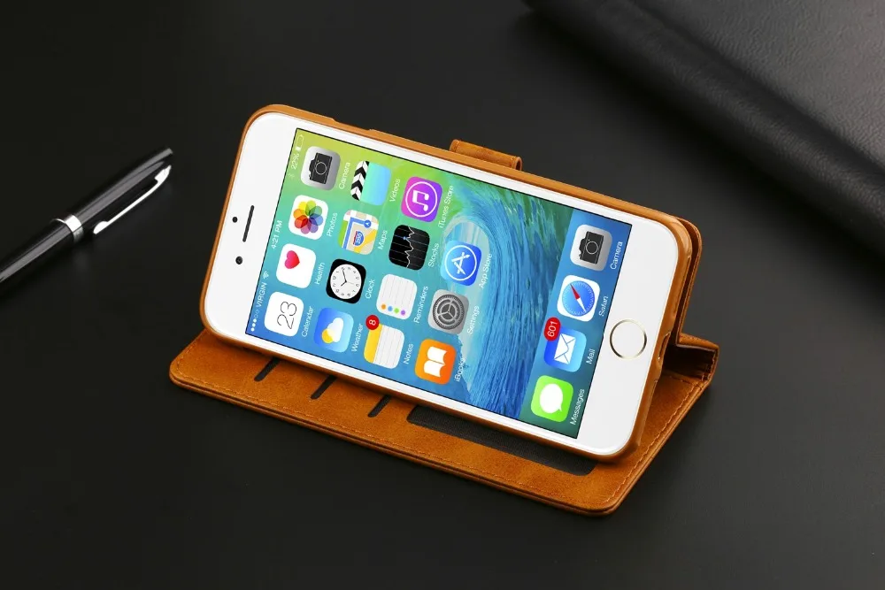 Роскошный кожаный чехол для телефона iPhone 6 6S 7 8 Plus X XS Xr Max с магнитной застежкой