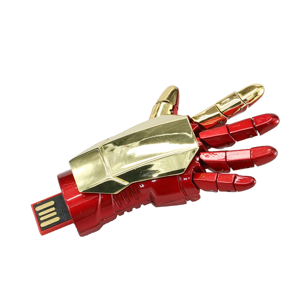 USB флеш-накопитель с мультипликационным принтом «Железный человек», 128 ГБ, флеш-накопитель, флешка, анимированная рука Железного человека, 4 ГБ, 8 ГБ, 16 ГБ, 32 ГБ, 64 ГБ, USB 2,0, карта памяти