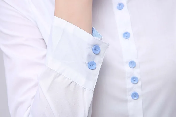 Модные блузки с длинным рукавом женская рубашка деловая белая офисная блузка