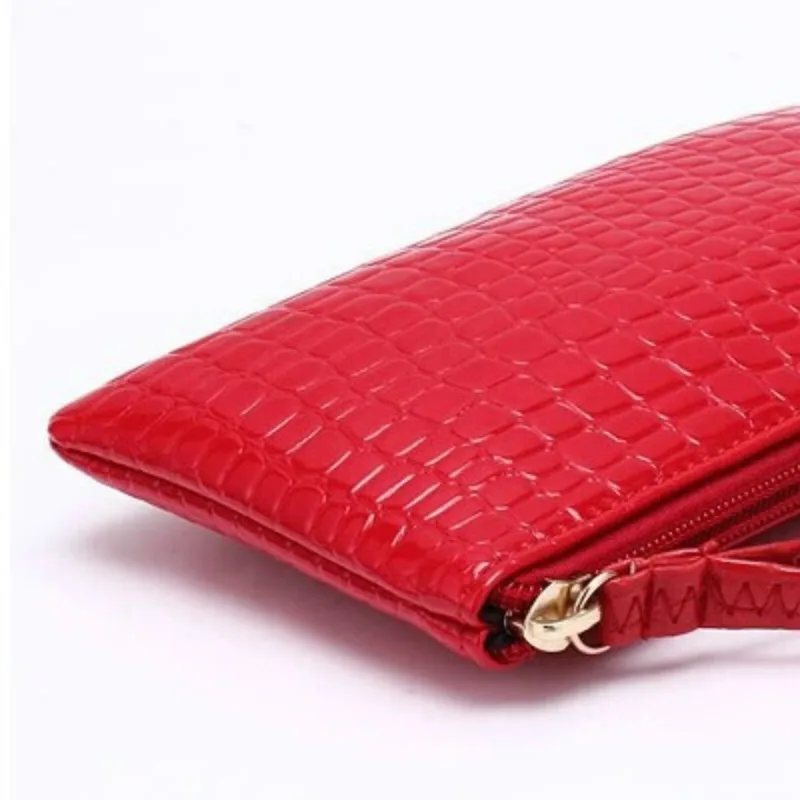 2018 женский кошелек на ремешке модная сумка черный красный узор крокодиловая кожа