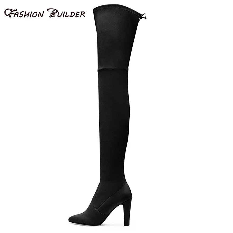 2016 Новая Мода Замши Круглый Toe Зашнуровать Молния Супер высокие Каблуки Над