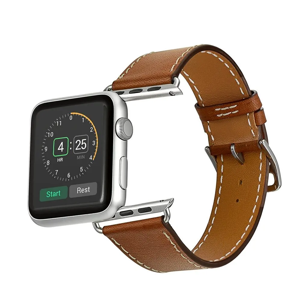 Натуральная кожа ремешок для наручных часов apple watch 42 мм 38 Версия 44 40 браслет на