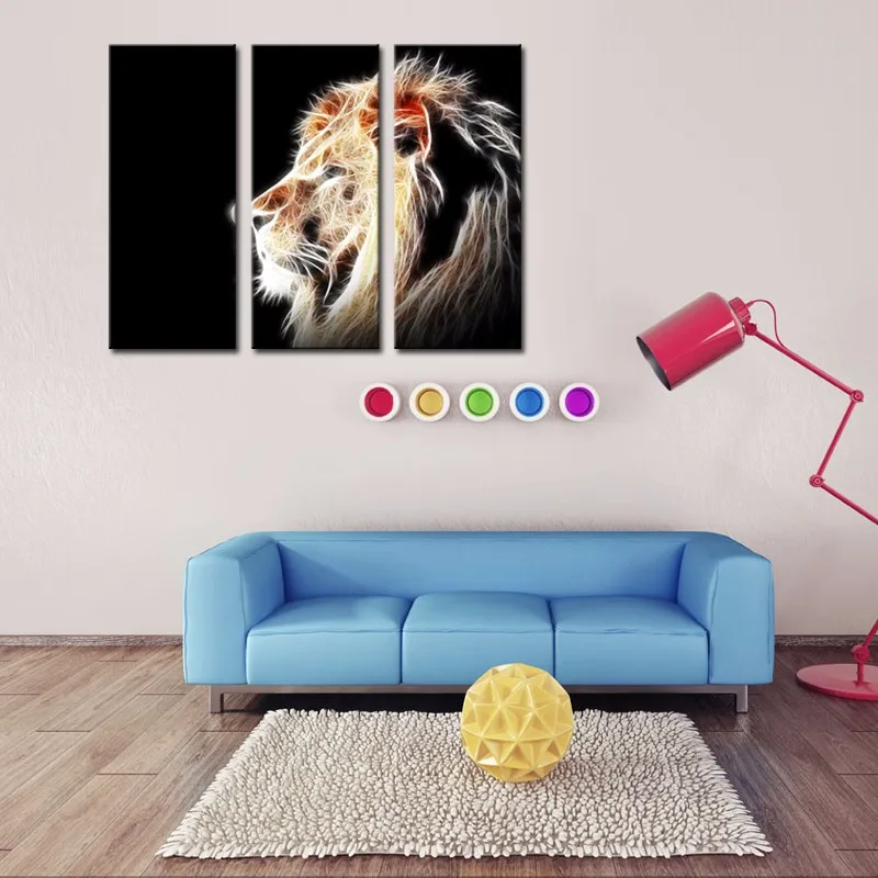 

Wall Art Decor Painting Lion Head Digital oil Painting Print Nice Animal Painting for Wall Picture no Frame