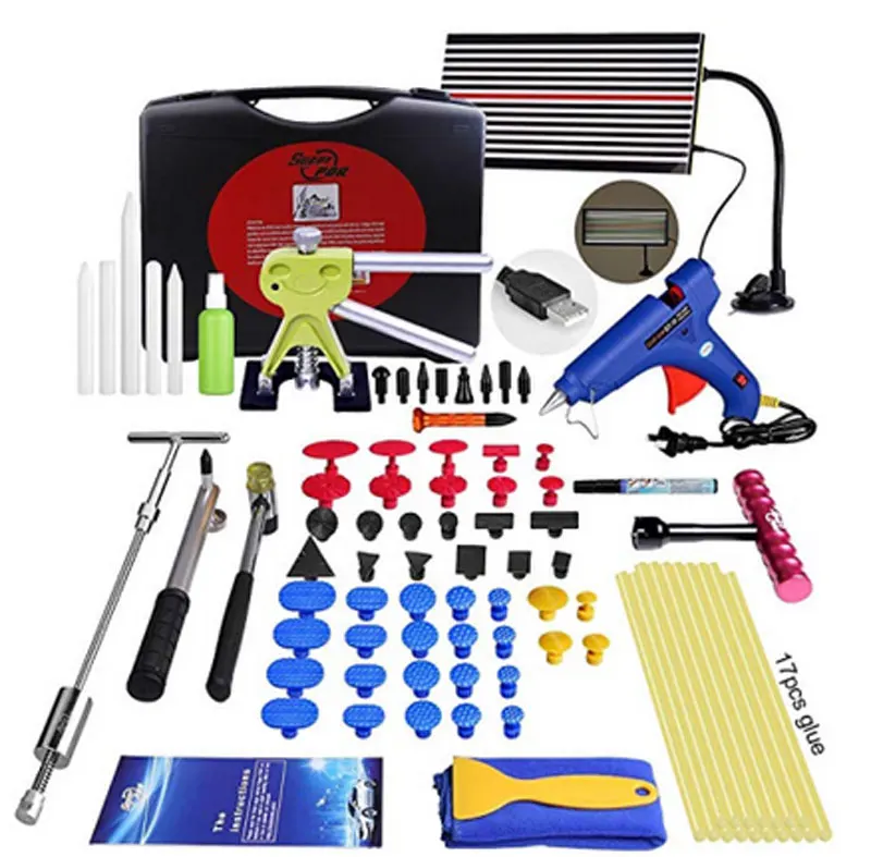 

Super PDR Dent Repair Tools Paintless Dent lifter Slide Hammer Rubber Hammer Glue Tabs Glue Gun Car body Dent repair tools kits