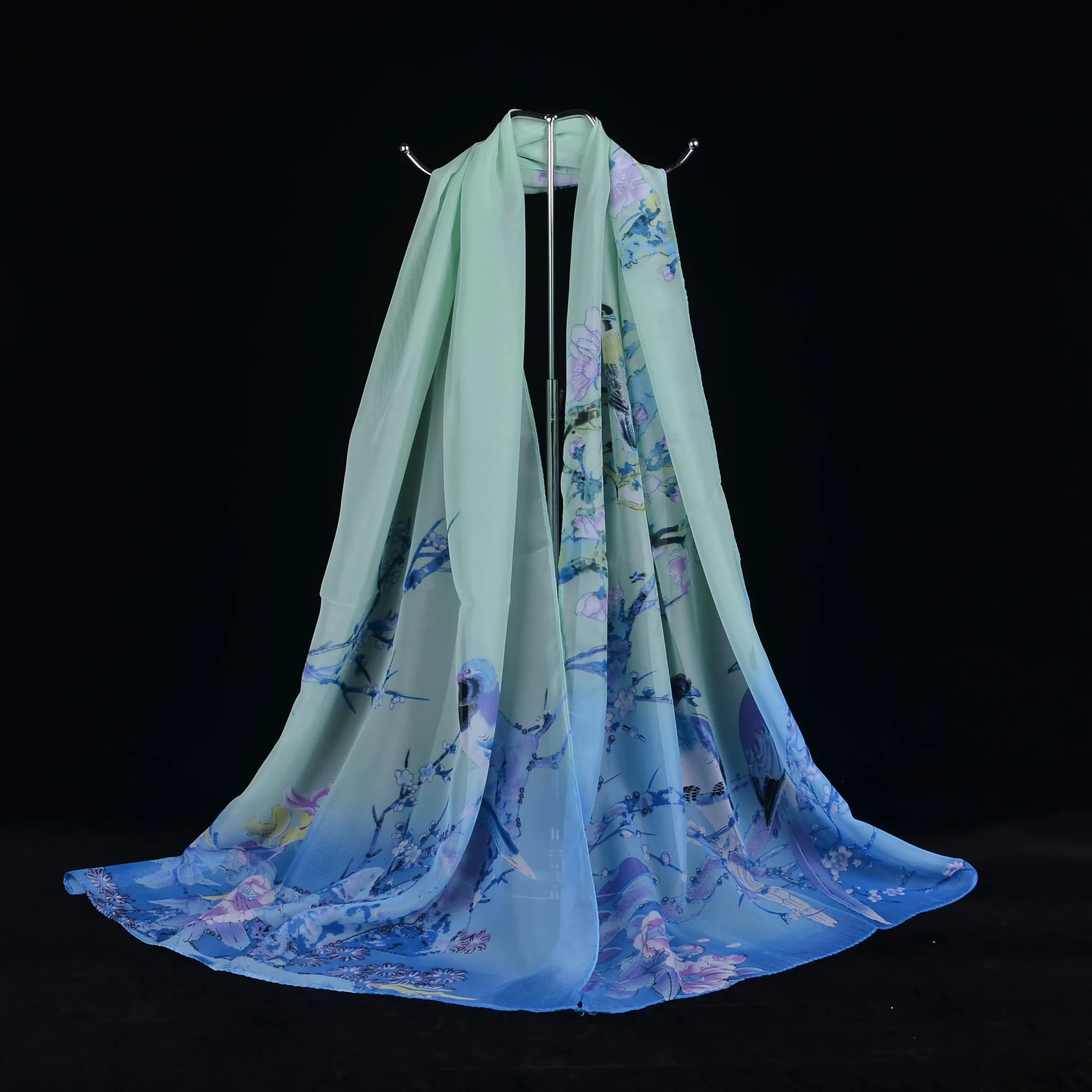 Модные женские шарфы мягкие палантины мягкая шифоновая шаль с принтом палантин