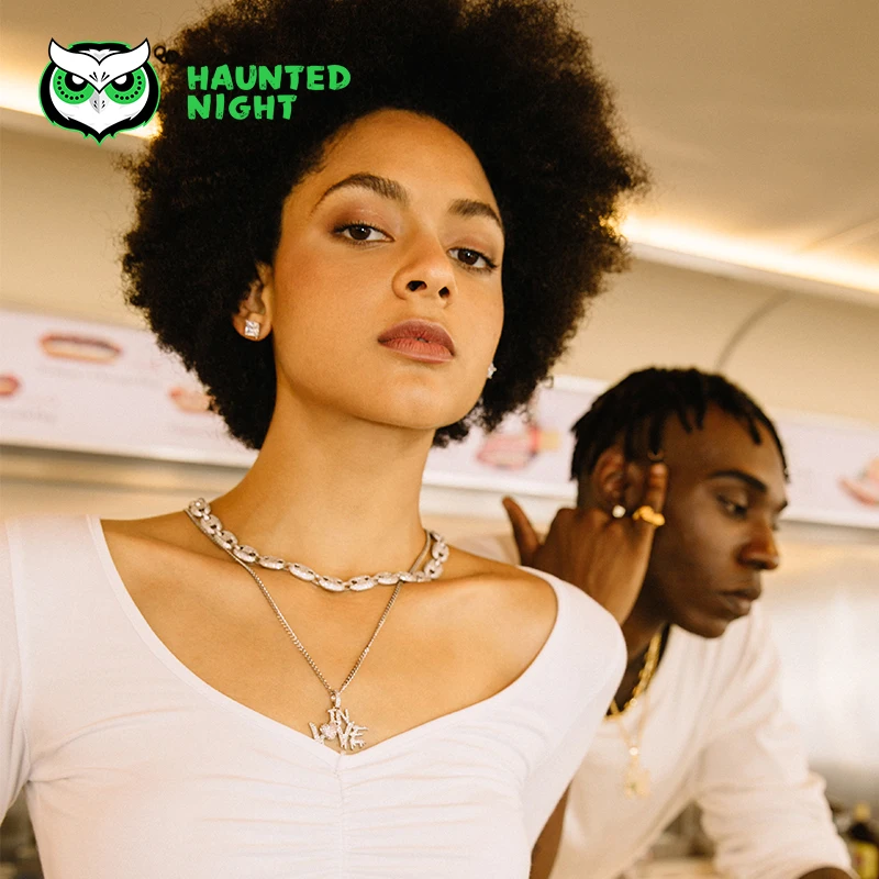 Свинья Нос Циркония Золотое покрытие кубинское звено цепи ожерелье для