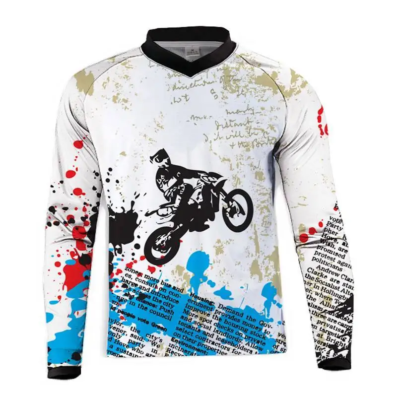 Футболка Moto cross Мужская быстросохнущая майка для горного велосипеда из джерси