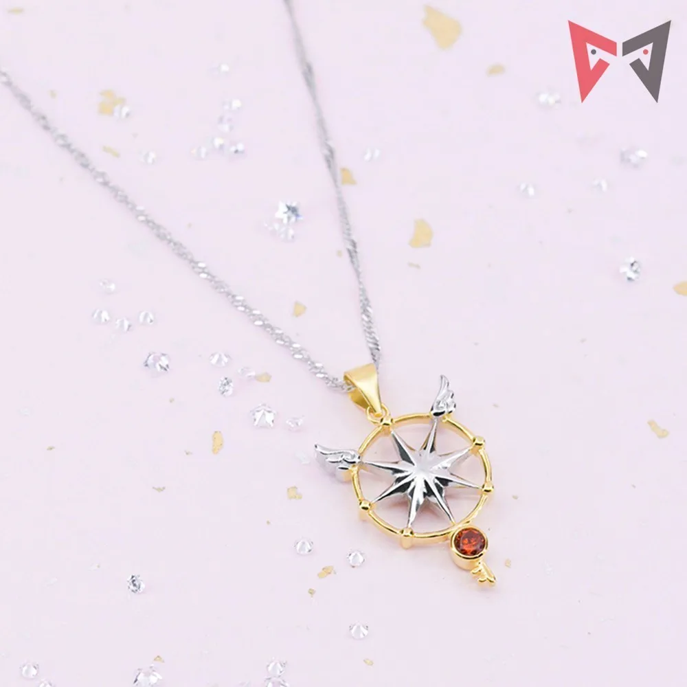 2018 MMGG аниме розовый Глод карта для ожерелья Captor ясно KINOMOTO Сакура Косплей Кулон
