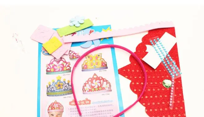 1 Pc Cute Children DIY EVA Crown Hat Handmade Material Pack Kits Puzzle Handicraft Birthday Party Cap Early Education Art Crafts | Игрушки и