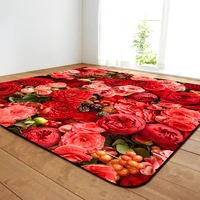3d rose printed large carpets for living room non slip home rugs great room decoration bedroom floor mat soft bedside rug
