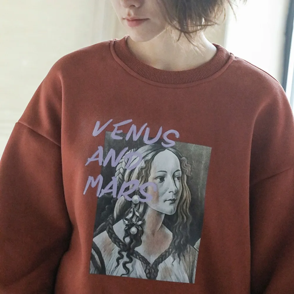 Darcydebie Autumn Women Fashion Vintage Letter Print Loose O neck Pullover motion Cashmere Sweatshirts | Женская одежда