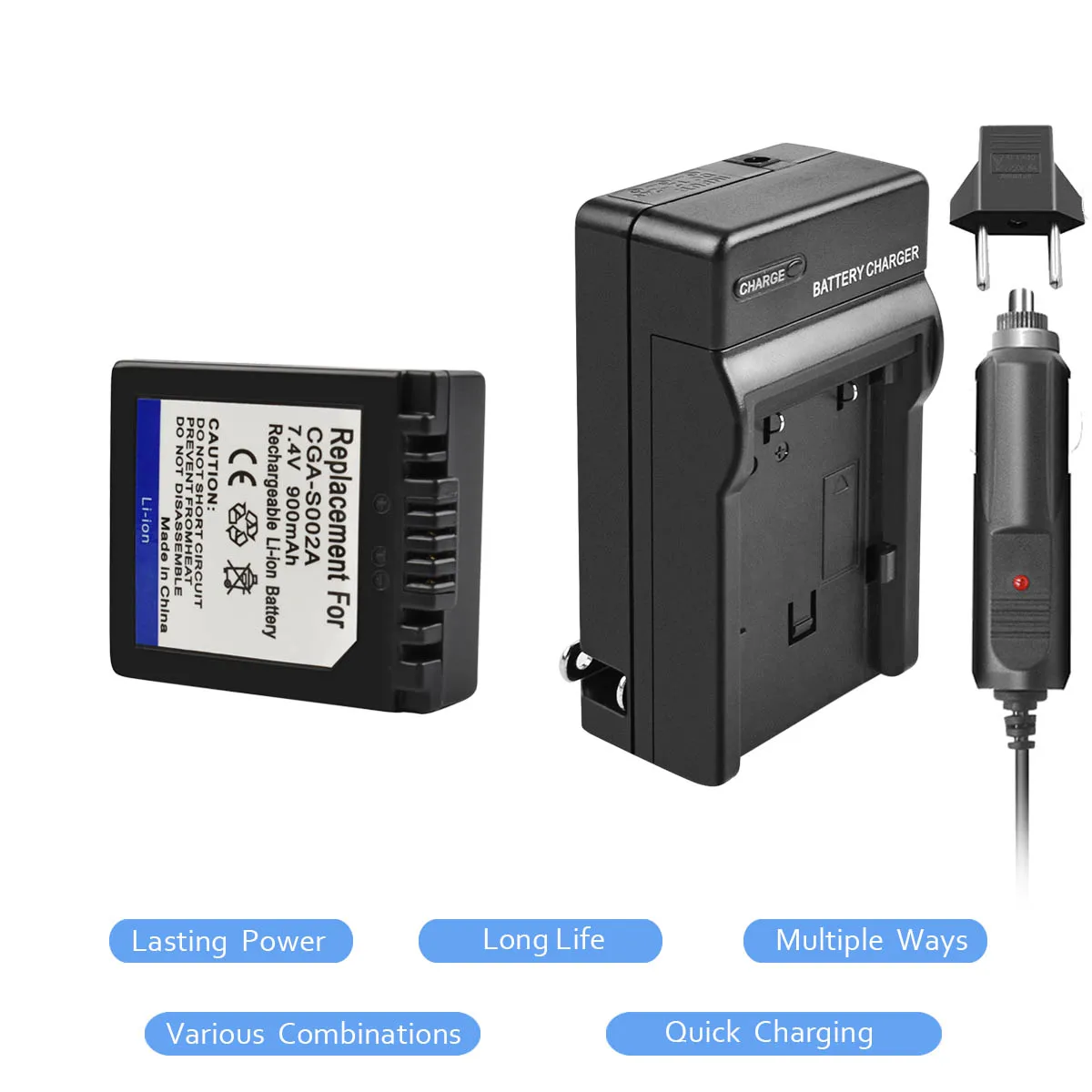 1 х 900 mAh CGAS002 CGA S002 Камера Батарея + Зарядное устройство для Panasonic dmc fz1 fz10 fz10eg k fz3b