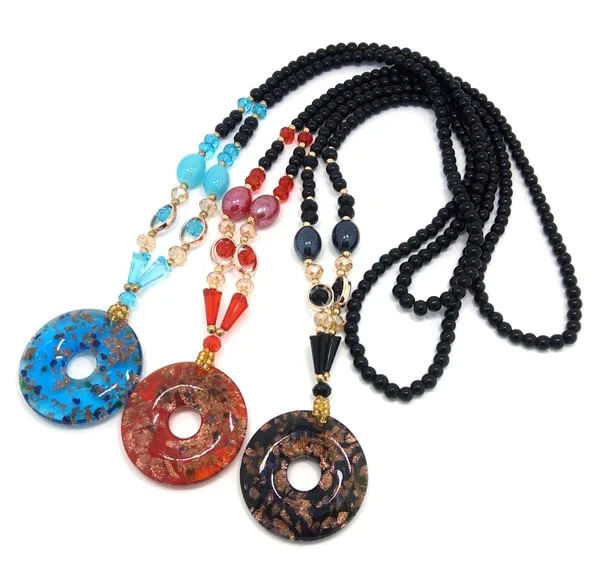 Бесплатная доставка модные уникальные круглый кулон lampwork художественного