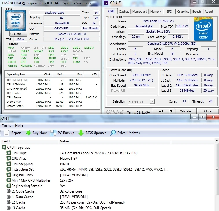 Оригинальный процессор Intel E5 V3 версия 2683V3 QEY7 2 0 ГГц с 14 ядрами бесплатная доставка