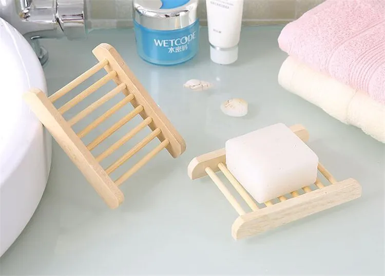 Cute Wood Soap Dish Tray Holder Soap Holder Bathroom Storage Shower Plate Storage Organizer