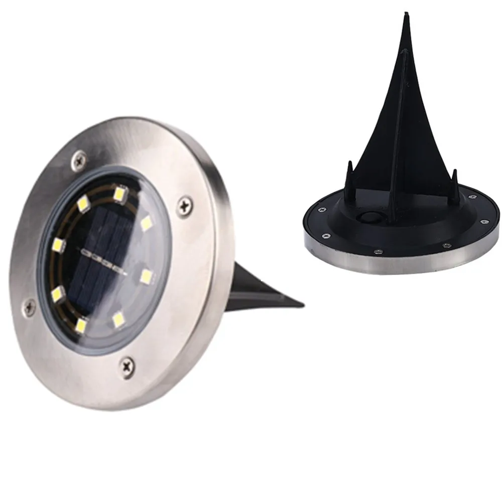 Подземный свет 8 LED Солнечная энергия похороненный под заземлением лампа