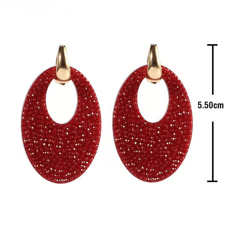 Red Sehuoran,, Серьги brincos, большие овальные серьги-капли для женщин, серьги-подвески из медной смолы, несколько видов использования - Окраска металла: Red