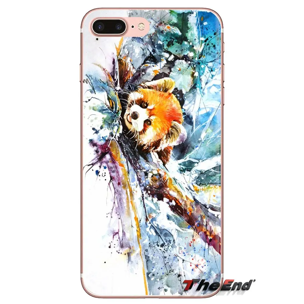 Soft Transparent Cases Covers Red Panda Art Painting Pattern For Samsung Galaxy A3 A5 A7 A9 A8 Star A6 Plus 2018 2015 2016 2017 |
