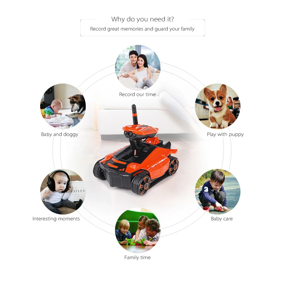 ATTOP YD 211 Wifi FPV 0.3MP камера RC робот танк телефон приложение дистанционное управление