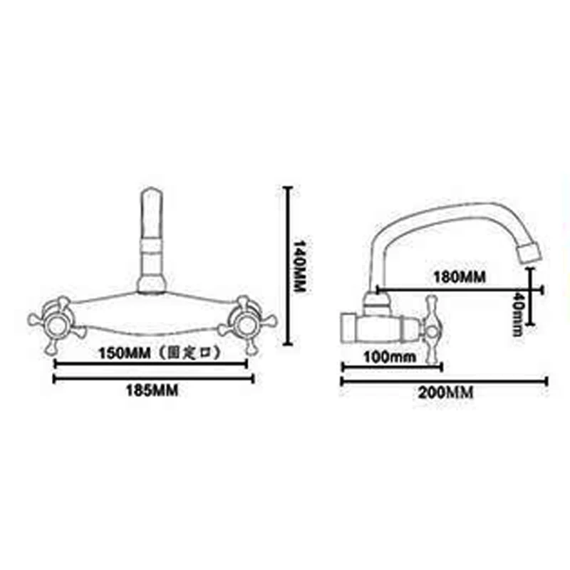 Кран для раковины ванной комнаты античная латунь водопад горячей и холодной воды