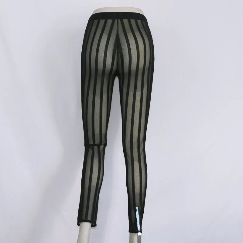 Сексуальные прозрачные брюки 2018 женские летние праздничные Черные Сетчатые в