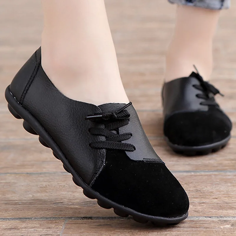 Фото Женские замшевые туфли на плоской подошве с вставками из - купить