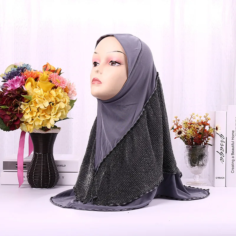 RASINISILK 2018 New Women's Cotton Muslim Headscarf Personality Fashion Lslamic Neck Wearing Hat Stitching #6-9-1 | Тематическая