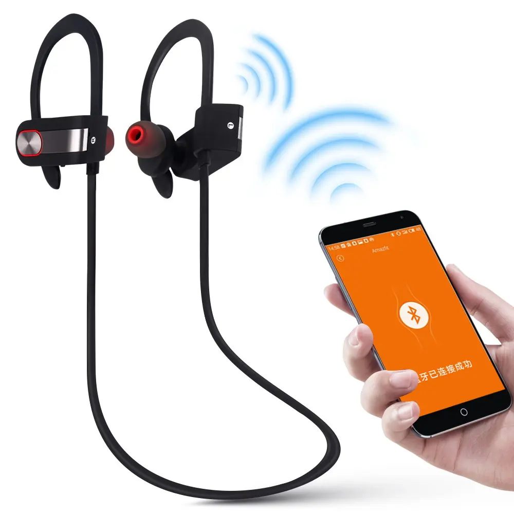 Беспроводные наушники Bluetooth 4 1 спортивные в ухо с микрофоном для телефона iphone