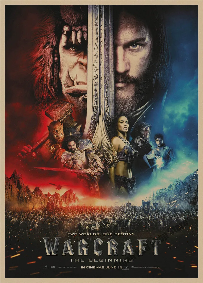 Warcraft ретро плакат, крафт-бумага, бумага для бара, кафе, домашний декор, настенная роспись