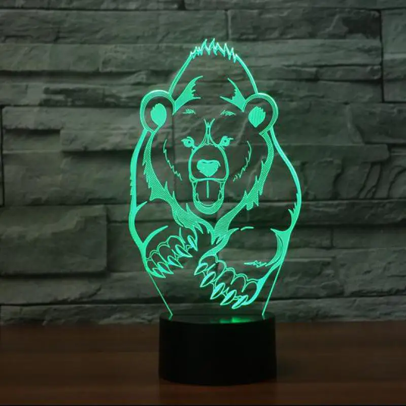 

Медведь 3d ночник светодиодный светильник 7 цветов меняющий пульт дистанционного управления Usb Настольная 3d лампа визуальный светильник для...