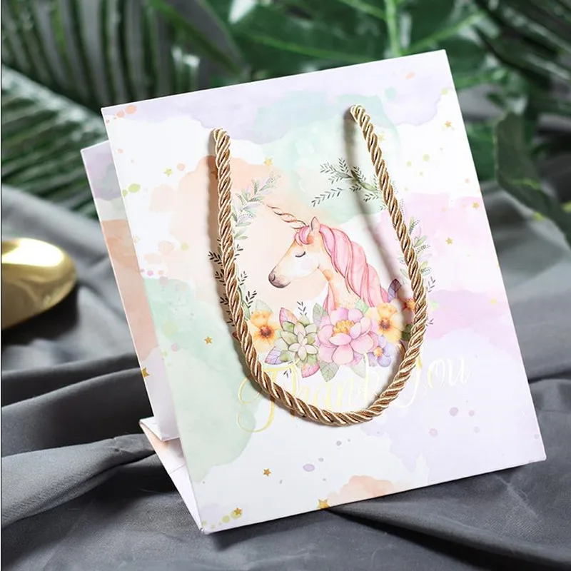 Единорог ручная роспись свежая Подарочная коробка сумка Подарочный пакет