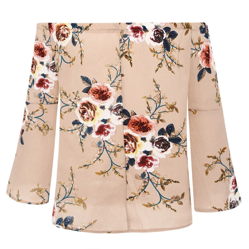 Модная сексуальная блузка с открытыми плечами оборками женская рубашка