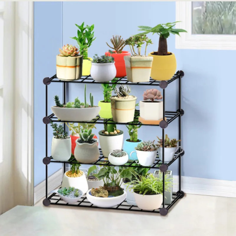 Простая комбинированная кованая железная вешалка для балконных цветов