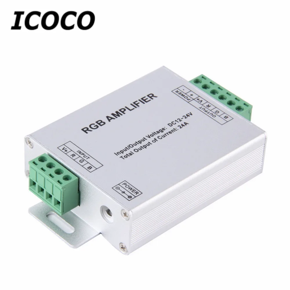 Лидер продаж светодиодный RGB усилитель 24A контроллер DC12-24V для 5050 3528 Светодиодная