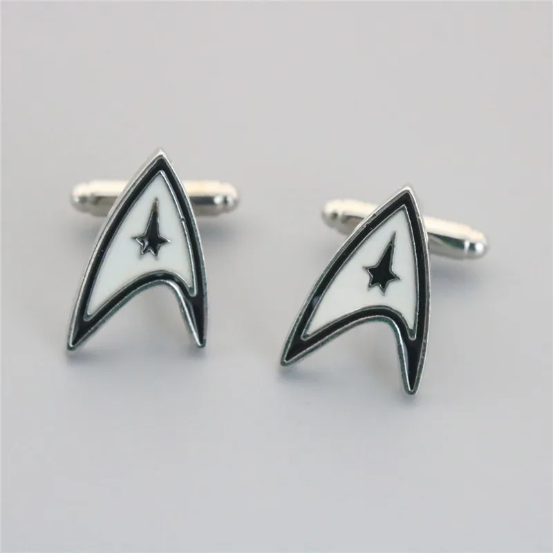 Фильм ювелирные изделия Star Trek эмаль Для мужчин запонки посеребренные рубашки для