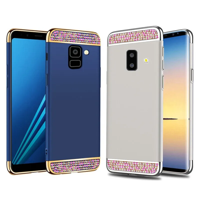 Жесткий силиконовый чехол со стразами для Samsung Galaxy J6 A6 Plus S9 S8 A8S A8 A7 2018 A9 A3 2016 A5 2017 |
